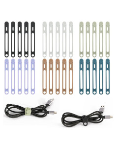 30 Correas de Silicona Reutilizables Viaky para Organizar Cables