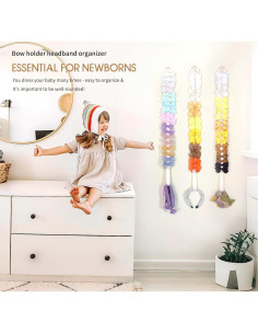 Soporte Organizador de Lazos para Cabello POVETIRE Beige 2