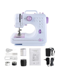 Mini Máquina de Coser JUCVNB para Niños 8-12 Años - Púrpura