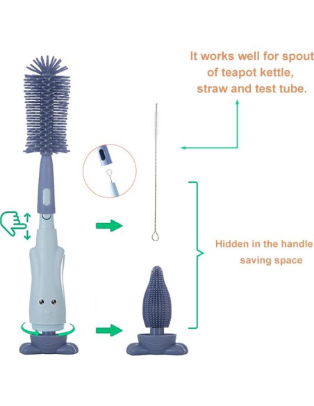 Cepillo de Limpieza para Botellas y Tazas Chemimoso Azul