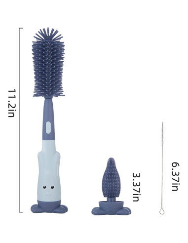 Cepillo de Limpieza para Botellas y Tazas Chemimoso Azul