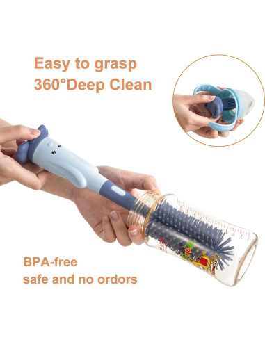 Cepillo de Limpieza para Botellas y Tazas Chemimoso Azul