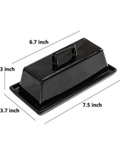Plato de Mantequilla Porcelana Sizikato Negro 19 cm con Tapa 2