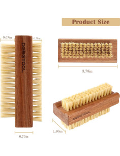 Cepillo de Uñas de Madera de Acacia DEBETOOL - Paquete de 2 2