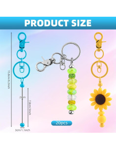 Kit de Llaveros Beadable DNLEGULI 20 Piezas Multicolor 2