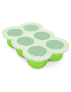 Bandeja de Congelador de Silicona Hiwood 6 Secciones 90 ml Verde