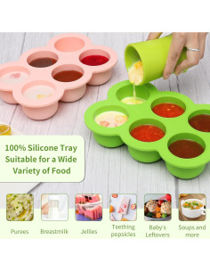 Bandeja de Congelador de Silicona Hiwood 6 Secciones 90 ml Verde 2