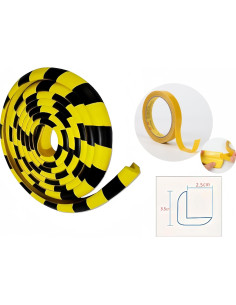 Protectores de Esquinas de Goma NBR Kyvoria 5M Amarillo/Negro 2