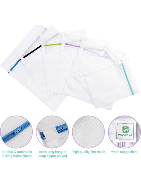 9 Bolsas de Malla para Lavandería Wanapure - Delicados y Sujetadores