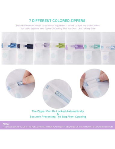 9 Bolsas de Malla para Lavandería Wanapure - Delicados y Sujetadores