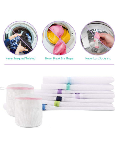 9 Bolsas de Malla para Lavandería Wanapure - Delicados y Sujetadores