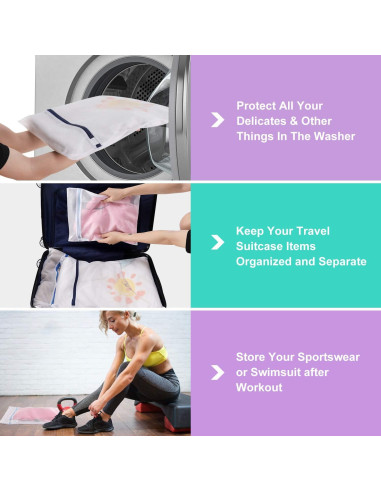 9 Bolsas de Malla para Lavandería Wanapure - Delicados y Sujetadores