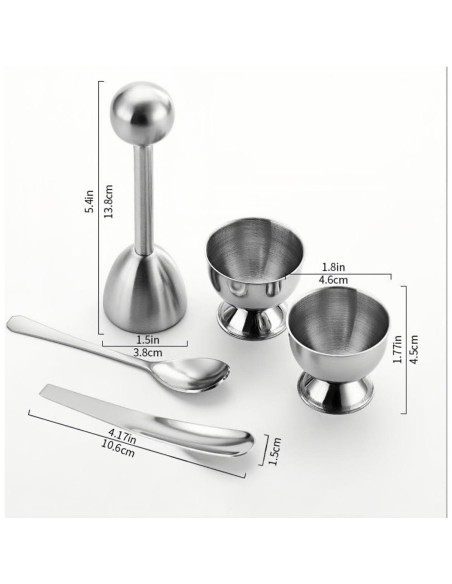 Juego de 5 Abridores de Huevos ZORIC - Acero Inoxidable