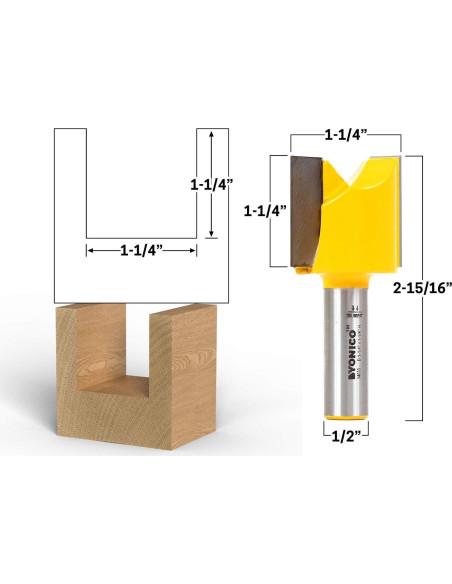 Broca Recta Yonico 3.18 cm x 3.18 cm 1.27 cm Mango 14033