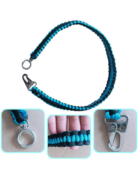 Llavero Táctico de Paracord HBWYDH 60.96 cm Negro y Azul