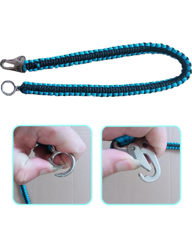 Llavero Táctico de Paracord HBWYDH 60.96 cm Negro y Azul