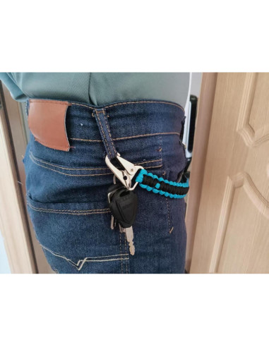 Llavero Táctico de Paracord HBWYDH 60.96 cm Negro y Azul