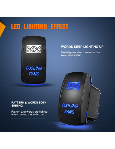 Interruptor de Palanca Nilight 5 Pines LED Azul 20A 12V