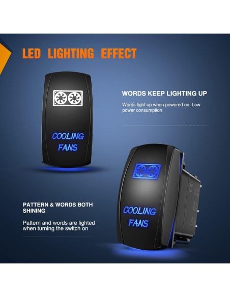 Interruptor de Palanca Nilight 5 Pines LED Azul 20A 12V