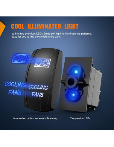 Interruptor de Palanca Nilight 5 Pines LED Azul 20A 12V