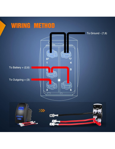 Interruptor de Palanca Nilight 5 Pines LED Azul 20A 12V