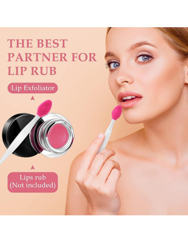5 Pcs Cepillo Exfoliante de Labios WLLHYF Silicona Doble Cara