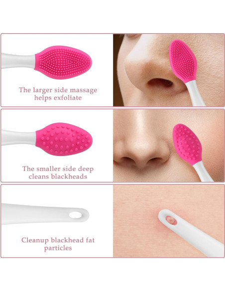 5 Pcs Cepillo Exfoliante de Labios WLLHYF Silicona Doble Cara