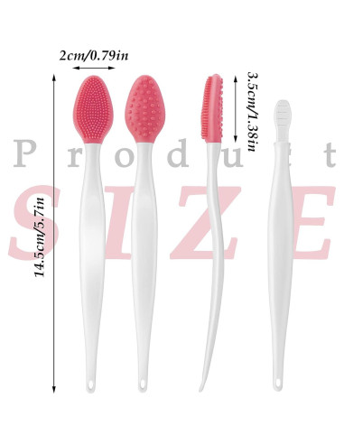 5 Pcs Cepillo Exfoliante de Labios WLLHYF Silicona Doble Cara