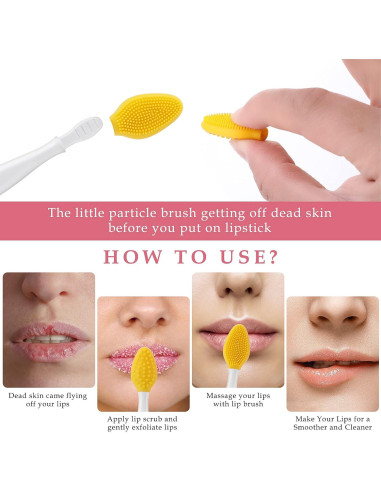5 Pcs Cepillo Exfoliante de Labios WLLHYF Silicona Doble Cara