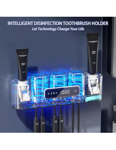 Soporte para Cepillos de Dientes Wekity Gris con Dispensador 2