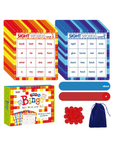 Juego de Bingo de Palabras de Vista SpriteGru - 120 Fichas Educativas