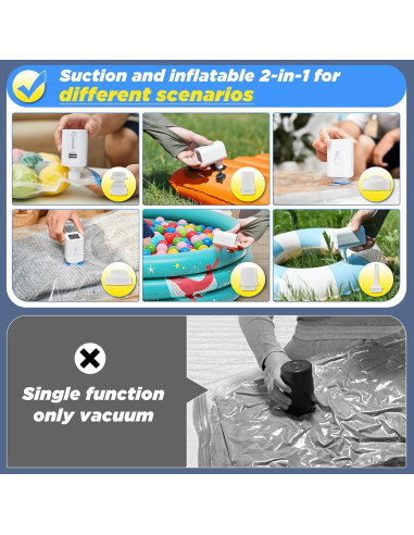 Bolsas de Almacenamiento al Vacío Saker con Bomba Eléctrica 15 Piezas