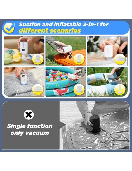 Bolsas de Almacenamiento al Vacío Saker con Bomba Eléctrica 15 Piezas