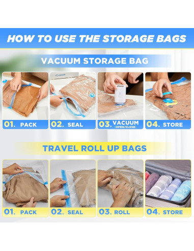 Bolsas de Almacenamiento al Vacío Saker con Bomba Eléctrica 15 Piezas