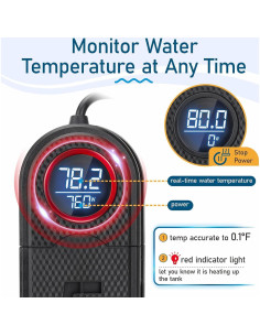 Calentador de Acuario Hygger 500W Irrompible para 227-454L 2