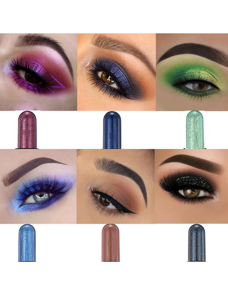 Lápiz de Sombra de Ojos Melsintern 12 Colores Mate y Brillo