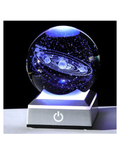 Bola de Cristal K9 80mm Sistema Solar con Base LED Ornalrist