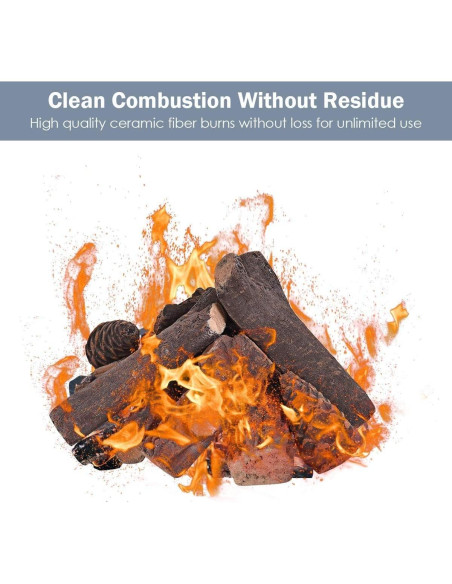 Leños Cerámicos para Chimenea Safstar 9 Piezas - Alta Temperatura