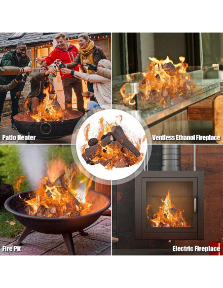 Leños Cerámicos para Chimenea Safstar 9 Piezas - Alta Temperatura