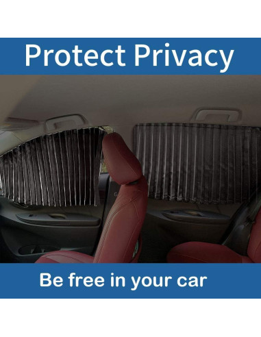 Cortinas Sombra para Ventana de Auto Ovege 2pcs Negro Opaco