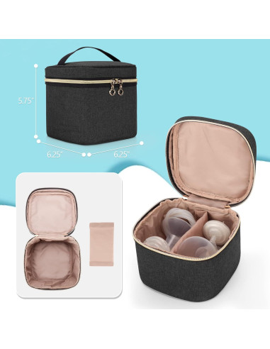 Bolsa para Extractor de Leche LUXJA Negra Compatible con Spectra S1/S2