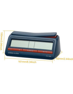 Reloj de Ajedrez Digital RVXlRDN Azul con 42 Reglas 2