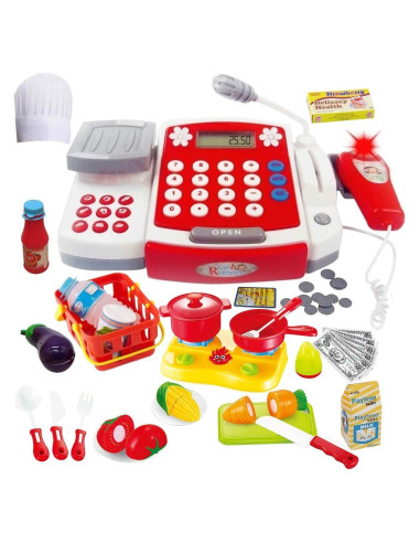 Caja Registradora de Juguete FUNERICA R104 con Escáner y Comida