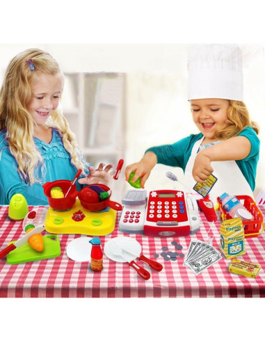 Caja Registradora de Juguete FUNERICA R104 con Escáner y Comida