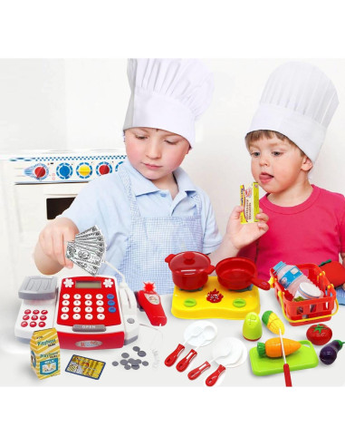 Caja Registradora de Juguete FUNERICA R104 con Escáner y Comida