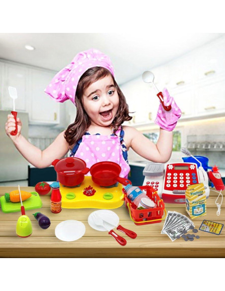 Caja Registradora de Juguete FUNERICA R104 con Escáner y Comida