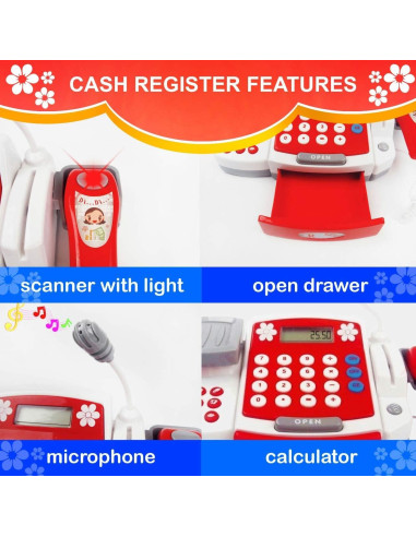 Caja Registradora de Juguete FUNERICA R104 con Escáner y Comida