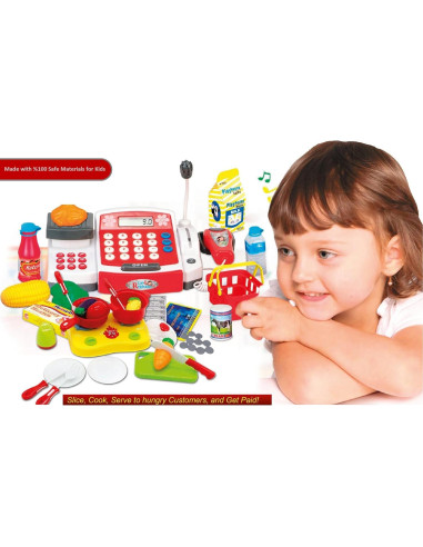 Caja Registradora de Juguete FUNERICA R104 con Escáner y Comida