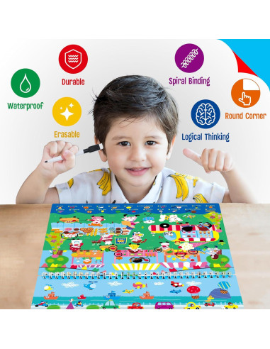 Bloc de Juegos Reutilizable SpriteGru 30 Actividades Borrables