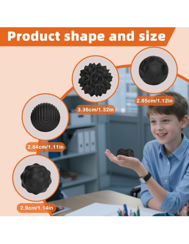 4 Bolas Antiestrés Magnéticas LACEVINE Silicona Negra 181g